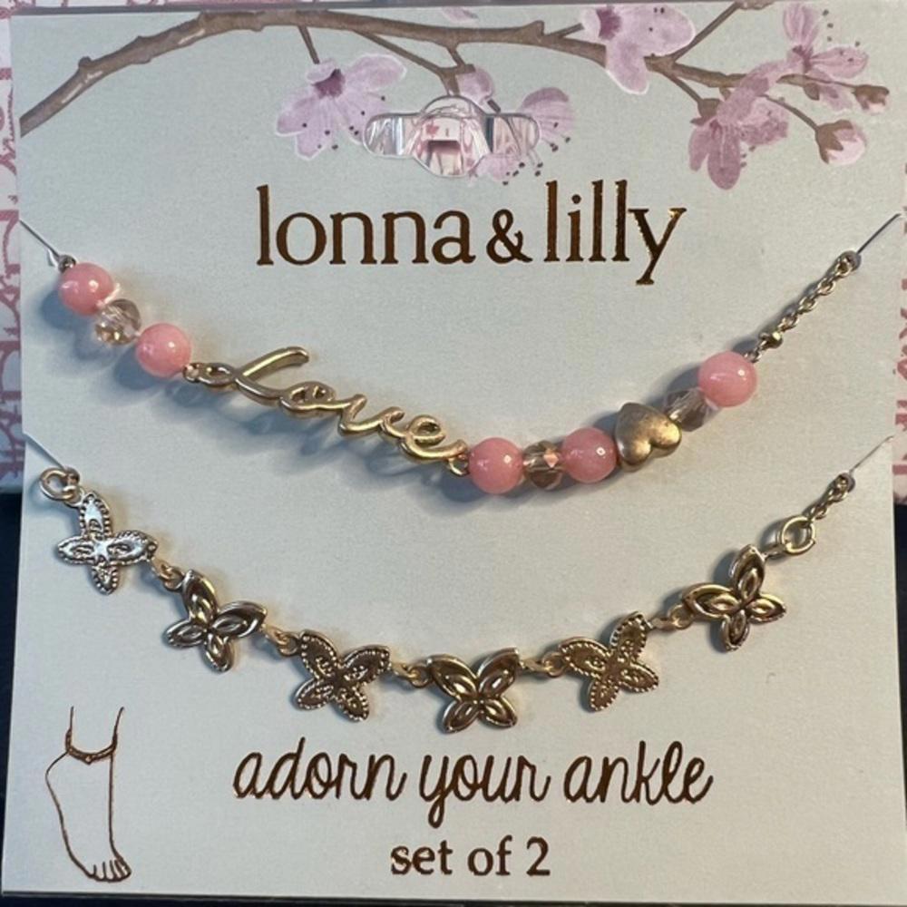 NEW lonna & lilly Hearts & Love Anklet set